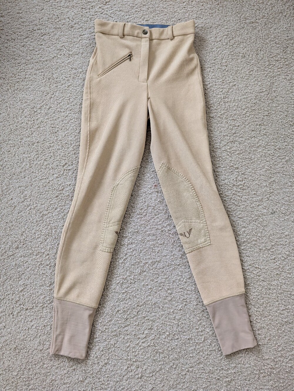 Tuff Rider Beige Riding Breeches with Knee Patches